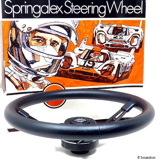 NOS Springalex Steering Wheel Full Set/スプリンガレックス ステアリング 48スプライン ミニ用 フルセット  デッドストック オリジナルBOX - bac style