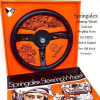 NOS Springalex Steering Wheel Full Set/スプリンガレックス ステアリング 48スプライン ミニ用 フルセット デッドストック オリジナルBOX