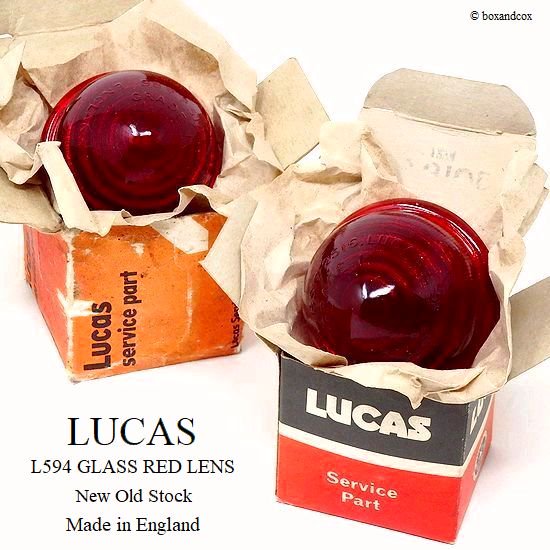 NOS LUCAS L594 RED GLASS LENS SET/ルーカス パークランプ ガラスレンズ レッド デッドストック BOXセット -  bac style