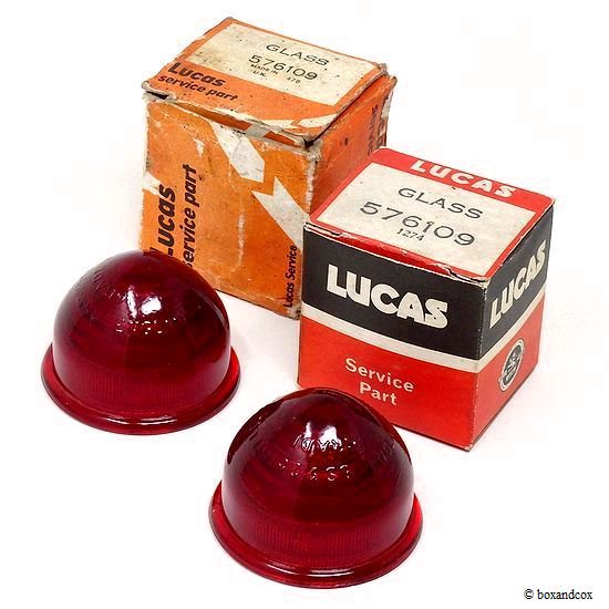 NOS LUCAS L594 RED GLASS LENS SET/ルーカス パークランプ ガラスレンズ レッド デッドストック BOXセット -  bac style