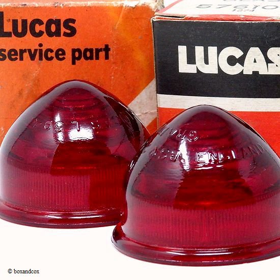 NOS LUCAS L594 RED GLASS LENS SET/ルーカス パークランプ ガラスレンズ レッド デッドストック BOXセット -  bac style