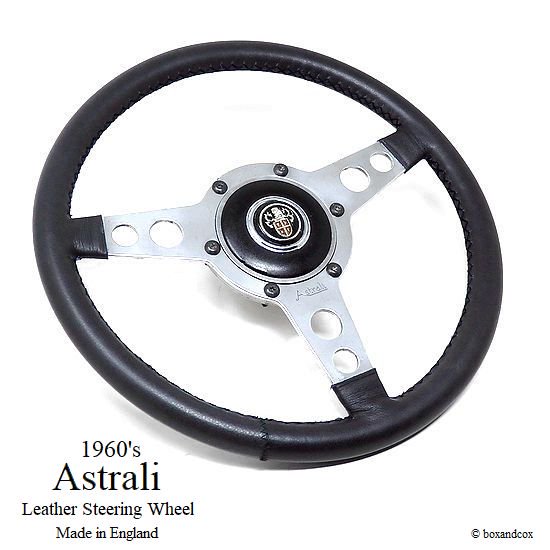 1960's Vintage Astrali Steering Wheels for Mini/オールド アストラリ レザーステアリング ミニ用ボス セット AUSTIN モチーフ付 - bac style