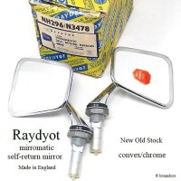 NOS 1960's Raydyot mirromatic self-return mirror/レイヨット ウイングミラー コンベックス デッドストック ペア BOX