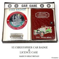 NOS 1960's ST.CHRISTOPHER CAR BADGE & LICENCE CASE SET/ȡꥹȥե Хå & 饤󥹥 å ǥåɥȥå BOX