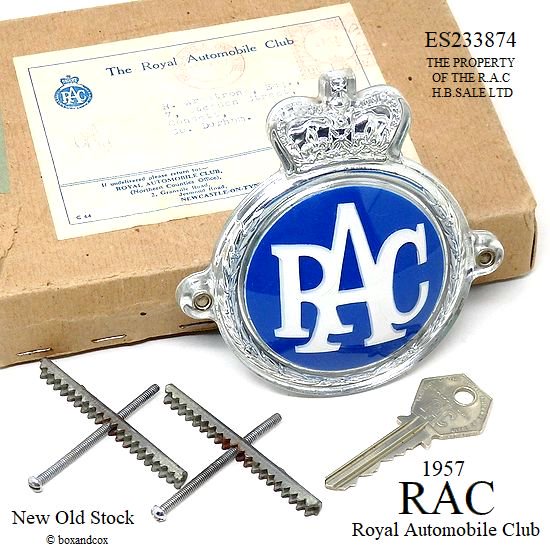 NOS 1957年 RAC/Royal Automobile Club グリルバッジ KEY オリジナルBOX SET デッドストック - bac  style