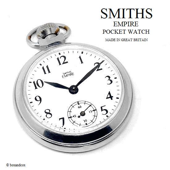 1950's SMITHS EMPIRE POCKET WATCH/スミス エンパイア 懐中時計 SV/WH - bac style