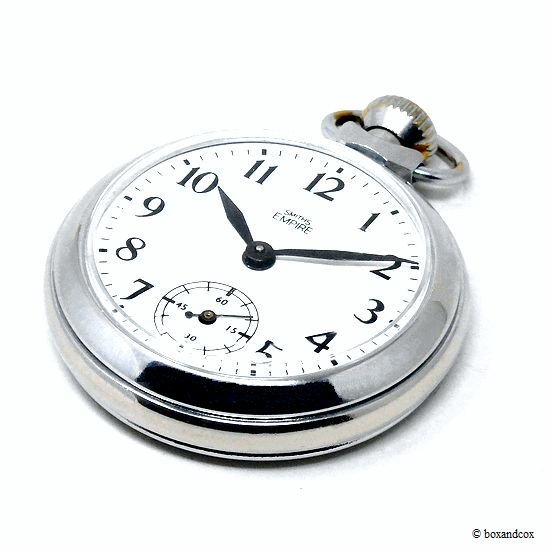 1950's SMITHS EMPIRE POCKET WATCH/スミス エンパイア 懐中時計 SV/WH - bac style