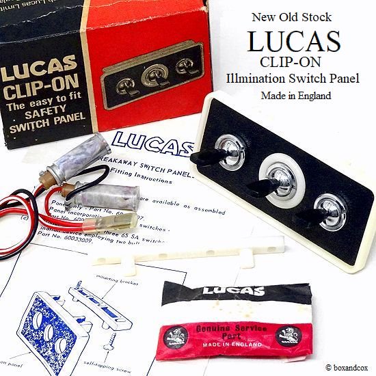 NOS LUCAS CLIP-ON Illmination Switch Panel/ルーカス クリップオン イルミネーション スイッチパネル BOX  デッドストック 完品 - bac style