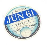 1961ǯ MORRIS/⡼ꥹ TAX DISC åǥJUN