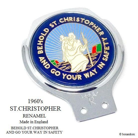 アメリカ沿岸警備隊コーストガード エンブレム ステンドグラス グラスマスターズ社 NOS 1960's ST.CHRISTOPHER CAR BADGE by RENAMEL/セント