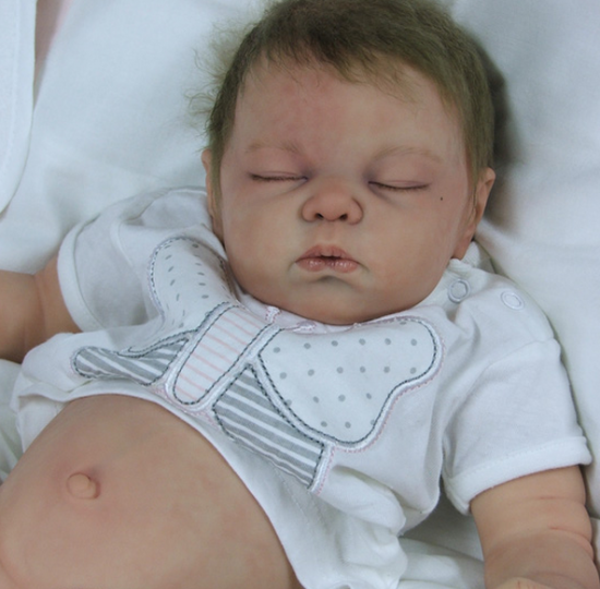 リボーンドール　フルシリコン　へその緒の付いた新生児人形