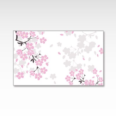 黒猫と桜や椿の和のお花＊名刺サイズメッセージカード72枚＊No.7 