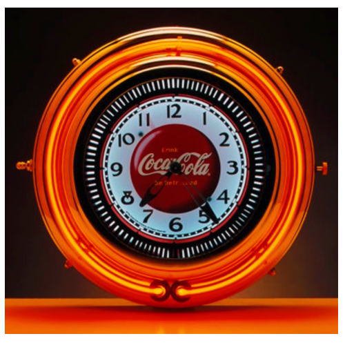 MOTION NEON CLOCK Coca-Cola RED&WHITE / ネオンクロック コカ・コーラ ドリンク レッド＆ホワイト