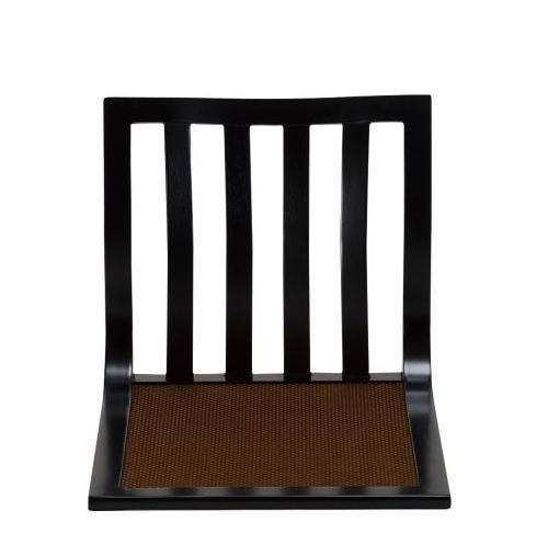 デザイナー EZ クローズ ブラック ウォールナット木製丸型便座 ZAISU KOUSHI / 座椅子 縦格子- デザイナーズ家具 ミッド