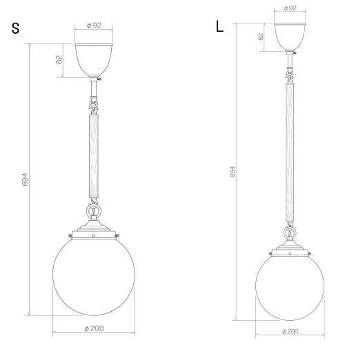 E.N.C Wood-pole GlassBowl Floor Lamp / E.N.C ウッドポール