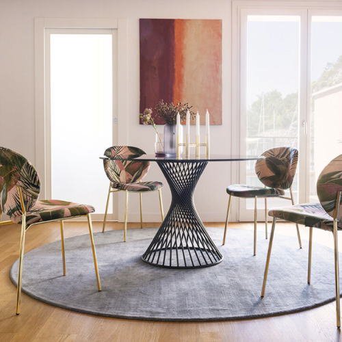 VORTEX ROUND TABLE GLASS TOP / ヴォルテックスラウンドテーブル ガラス天板 【カリガリス/Calligaris】 -  デザイナーズ家具 ミッドセンチュリーのデザイナーズ家具｜ギャレットインテリア＠中目黒