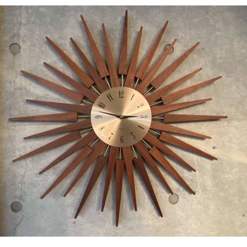 50's Design Sunburst Clock / 50's デザイン サンバーストクロック 