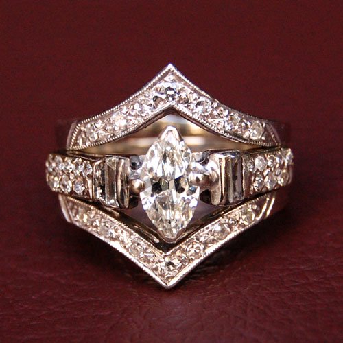 ヴィンテージ ダイヤモンド 14K ホワイトゴールド リング - - GALLERY AURA -  東京港区麻布十番のアンティーク販売と買取・レンタルギャラリー