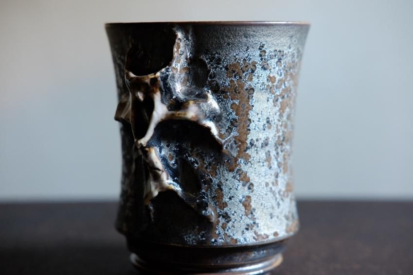 濱中史朗作　ステムグラス　レオパード　レッド 濱中史朗/グラス/レオパード・スカル - TORASARU