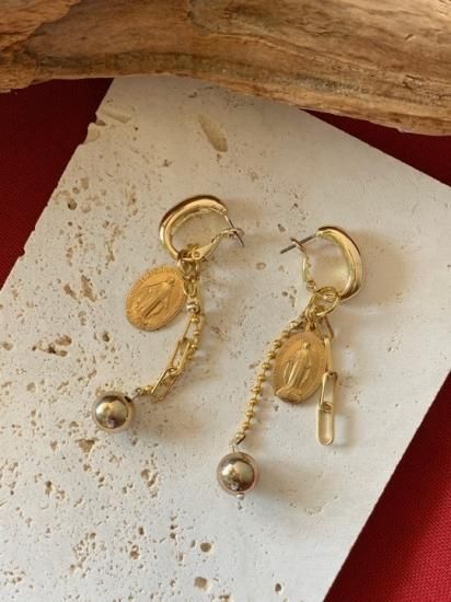 奇跡のメダイユ 2WAYメタルボールピアス