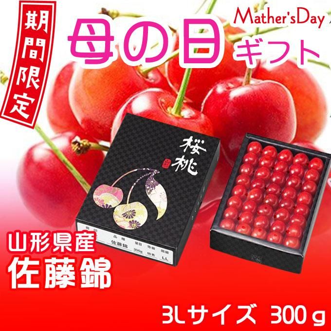 遅れてごめんね 母の日 2022 さくらんぼ 佐藤錦 さとうにしき 山形県産 手詰め 秀品 3Lサイズ 300g 化粧箱 【5月9日~5月31日までのお届け(日付指定不可)】 - はちやフルーツ 遅れてごめんね 母の日 2022 さくらんぼ 佐藤錦 さとうにしき 山形県産 手詰め 秀品 3Lサイズ 300g 化粧箱 【5月9日~5月31日までのお届け(日付指定不可)】 - はちやフルーツ