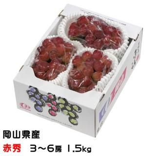ぶどう マイハート 赤秀 3〜6房 1.5kg 岡山県産 JAおかやま 葡萄 ブドウ【11月中旬より順次発送】