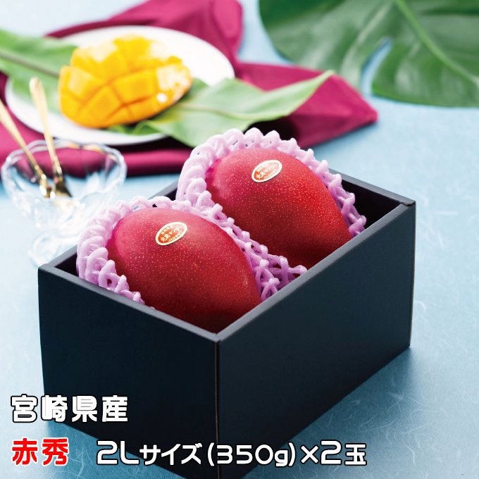 マンゴー みやざき完熟マンゴー 赤秀 2Lサイズ 350g以上×2玉 宮崎県産 