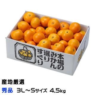 <img class='new_mark_img1' src='https://img.shop-pro.jp/img/new/icons1.gif' style='border:none;display:inline;margin:0px;padding:0px;width:auto;' />みかん 温州みかん 産地厳選 秀品 3L〜Sサイズ 4.5kg お取り寄せ 【10月上旬より順次発送】