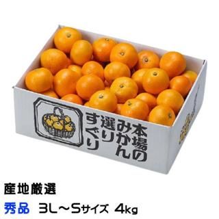 <img class='new_mark_img1' src='https://img.shop-pro.jp/img/new/icons1.gif' style='border:none;display:inline;margin:0px;padding:0px;width:auto;' />みかん 温州みかん 産地厳選 秀品 3L〜Sサイズ 4kg 蜜柑 ミカン ギフト お取り寄せ 【10月上旬より順次発送】