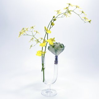 理化学ガラスの花瓶「MEDIFLA(メディフラ) 」UNITY（ユニティ）Uから生まれたイメージ