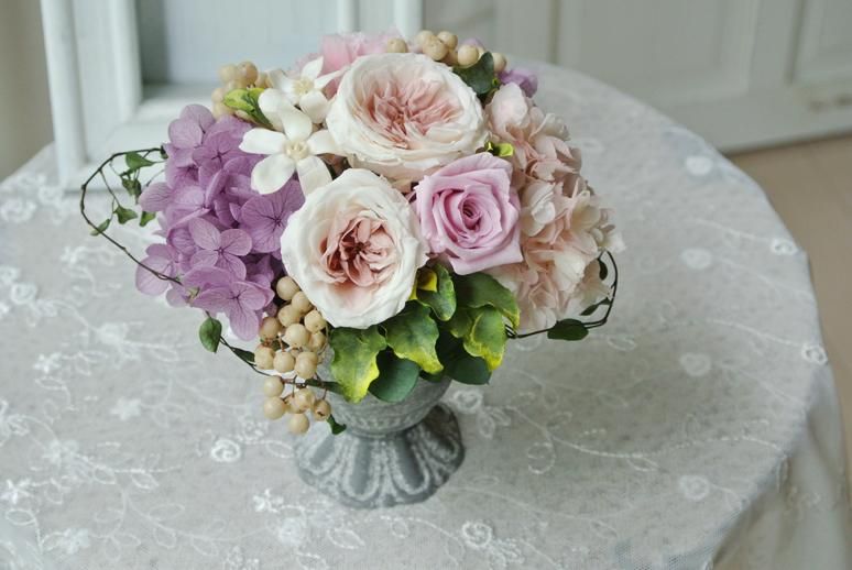 ギフト　プリザーブドフラワーアレンジ　くすみ系　アンティークカラー　誕生日 b82882c68038abc2ddda6db89da6c9