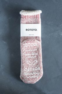 RoToTo ロトト EXTRA FINE MERINO PREMIUM BULKY SOCKS (D.RED/WHITE) [ラスト1点]