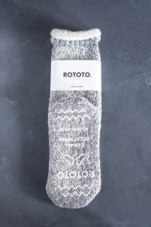 RoToTo ロトト EXTRA FINE MERINO PREMIUM BULKY SOCKS (NAVY/WHITE)  レディース [ラスト1点]
