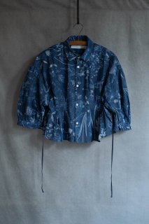 ASEEDONCLOUD　Hyouryushi blouse ブラウス Flower blue print [ラスト1点]