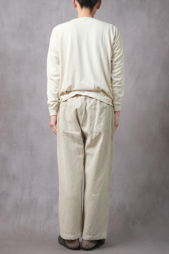 【美品】 MITTAN 強撚絹紬糸ワイド長袖 生成 サイズ3 MITTAN T-10 強撚絹紬糸ワイド長袖 濃紺 送料無料