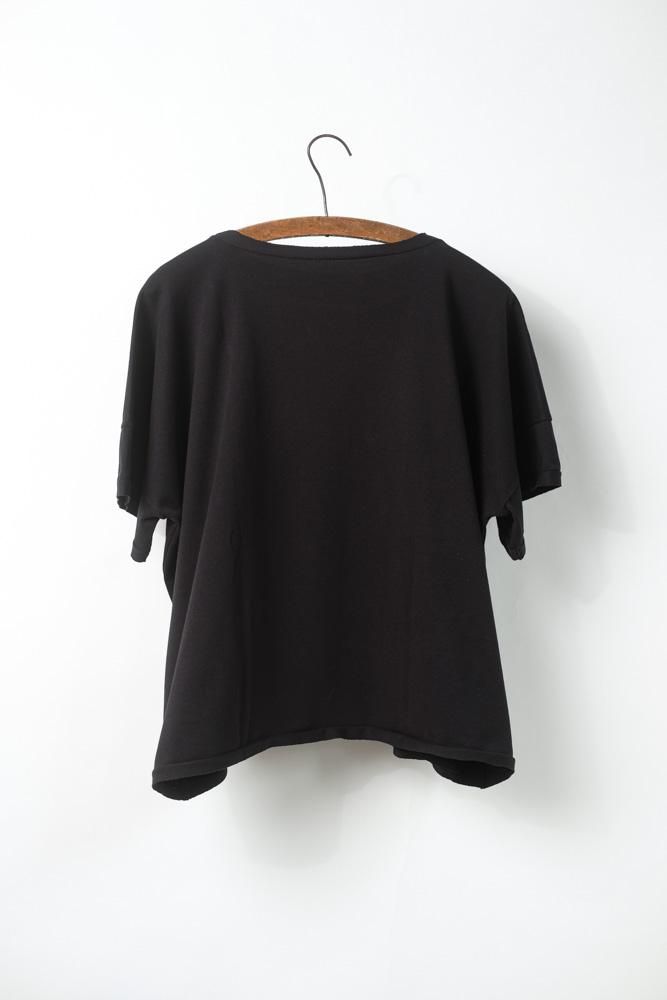 【ぱりぱー】MITTAN　SUVIN 半袖 平面Tシャツ 黒 サイズ3 MITTAN T-05 SUVIN半袖平面T 黒 | Routes*Roots