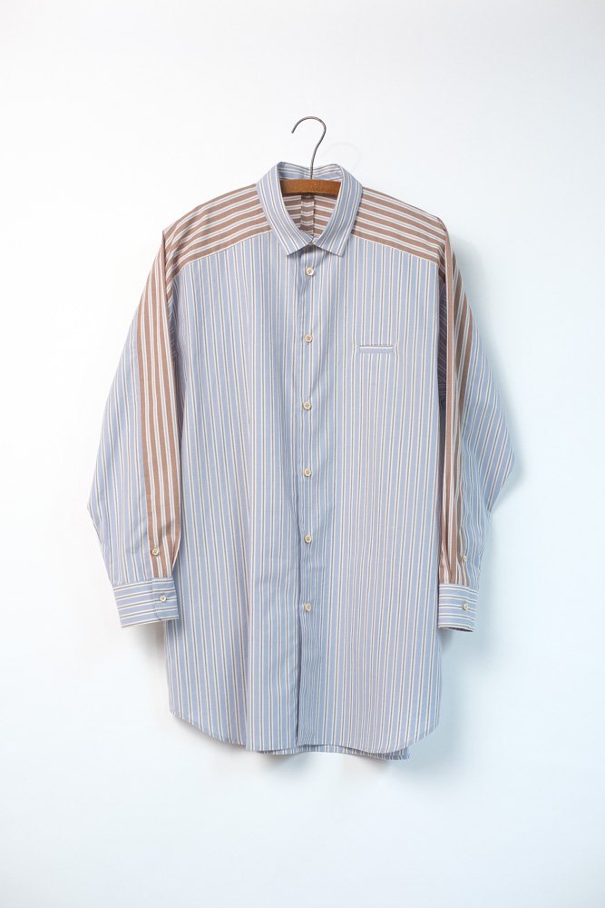 ヨークスリーブシャツ Stripe / Blue×Brown / Dulcamara 通販