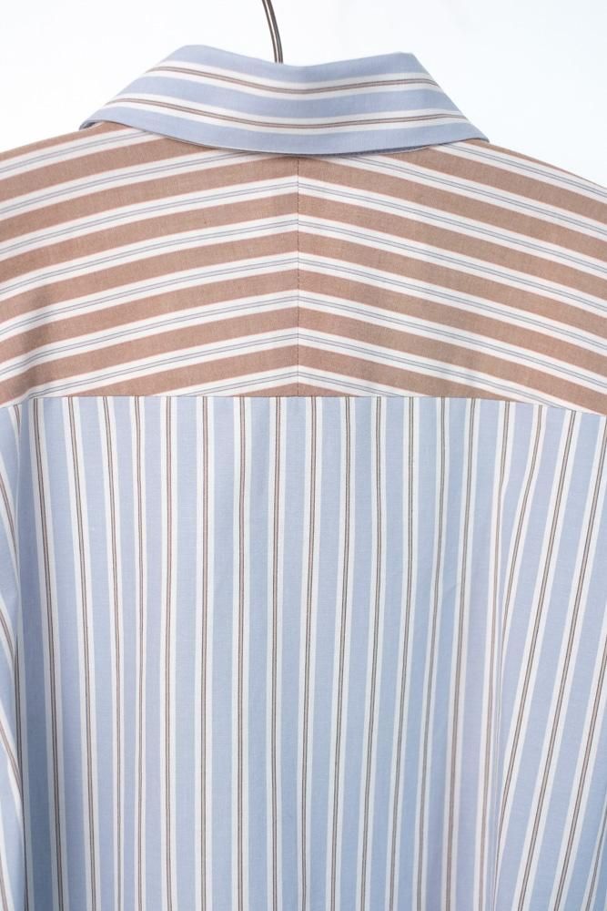 ヨークスリーブシャツ Stripe / Blue×Brown / Dulcamara 通販