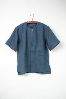 ASEEDONCLOUD Handwerkershort sleeve shirt   Blue green [饹1]