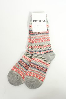 <img class='new_mark_img1' src='https://img.shop-pro.jp/img/new/icons13.gif' style='border:none;display:inline;margin:0px;padding:0px;width:auto;' />ROTOTO　JACQUARED CREW SOCKS  