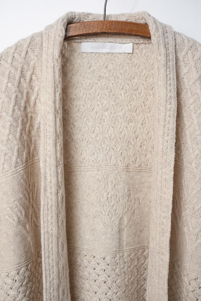 アシードンクラウド　カーディガン　Sサイズ Cable big cardigan カーディガン Off white / ASEEDONCLOUD通販