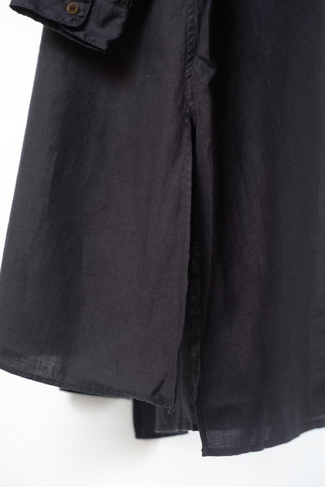 やわらか大麻ロングシャツ 墨黒 / MITTAN通販 ミッタン | TOCAKU