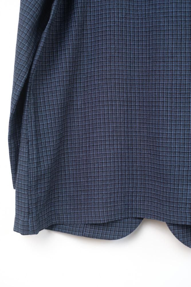 【美品】MITTAN 毛亜麻格子ジャケット 濃紺格子 サイズ2 毛亜麻格子ジャケット 濃紺格子 / MITTAN通販 ミッタン | TOCAKU