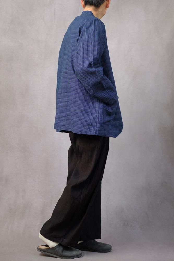 毛亜麻格子ジャケット 濃紺格子 / MITTAN通販 ミッタン | TOCAKU(トカク)