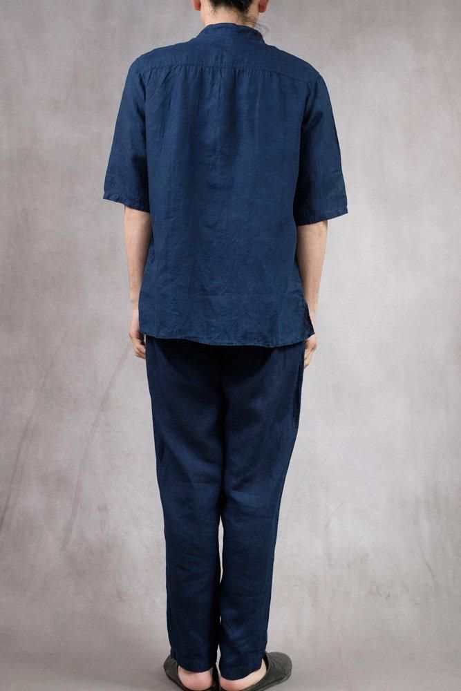 半袖大麻シャツ(草木濃染) 藍(濃) / MITTAN通販 ミッタン | TOCAKU(トカク)