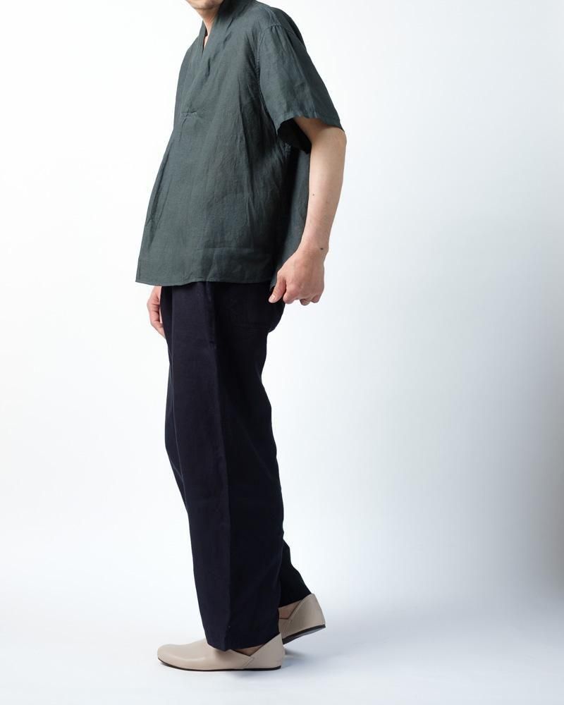 大麻プルオーバー 3 (草木濃染) 藍×鬱金×墨 / MITTAN通販 ミッタン