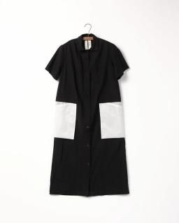 <img class='new_mark_img1' src='https://img.shop-pro.jp/img/new/icons13.gif' style='border:none;display:inline;margin:0px;padding:0px;width:auto;' />polkadoteuro nurse shirt one-piece remakeԡblack  white [饹1]