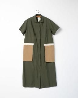 <img class='new_mark_img1' src='https://img.shop-pro.jp/img/new/icons13.gif' style='border:none;display:inline;margin:0px;padding:0px;width:auto;' />polkadoteuro nurse shirt one-piece remakeԡkhaki  beige [饹1]