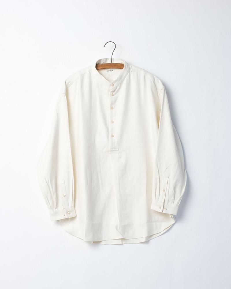 綾織絹麻プルオーバーシャツ 白 / MITTAN通販 ミッタン | TOCAKU(トカク)