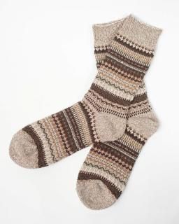 <img class='new_mark_img1' src='https://img.shop-pro.jp/img/new/icons13.gif' style='border:none;display:inline;margin:0px;padding:0px;width:auto;' />ROTOTONORDIC PATTERN SOCKSBrown [饹1]
